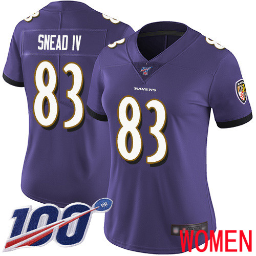 Baltimore Ravens Limited Purple Women Willie Snead IV Home Jersey NFL Football #83 100th Season Vapor Untouchable